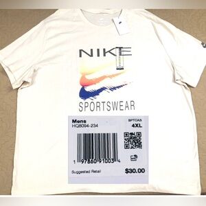 NEW..MEN 4XL NIKE NSW GRAPHIC SWOOSH TEE (LIGHT KHAKI/BEIGE)